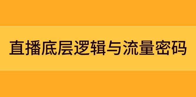 直播底层逻辑与流量密码：定位模型+案例拆解，急速流承接与数据优化全攻略-资源V站