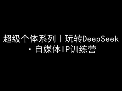 超级个体系列，玩转DeepSeek·自媒体IP训练营，deepseek教程-资源V站