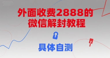 外面收费2888的微信解封教程，具体自测-资源V站